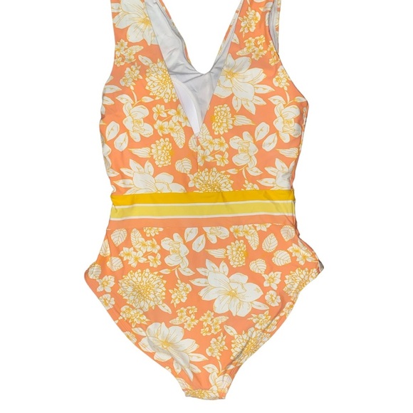 Matilda Jane Women’s One Piece Swimsuit NEW Size Small Peach Yellow Floral - Picture 5 of 10